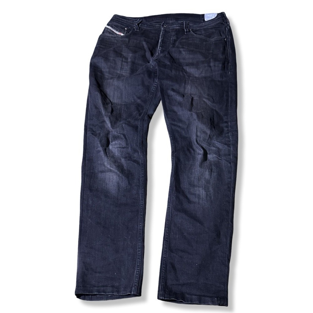 Diesel Mens Jeans 36x30 Black Waykee 0845A Regular Straight Denim Button Y2K